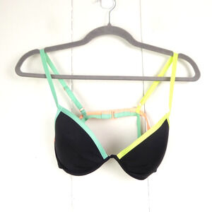 Victoria's Secret Bikini Swim Top Womens SZ 34B Fabulous Push Up Crossback